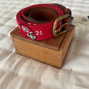 Smathers & Branson UGA Needlepoint Belt Sz 32Georgia  National Champion NWT $195